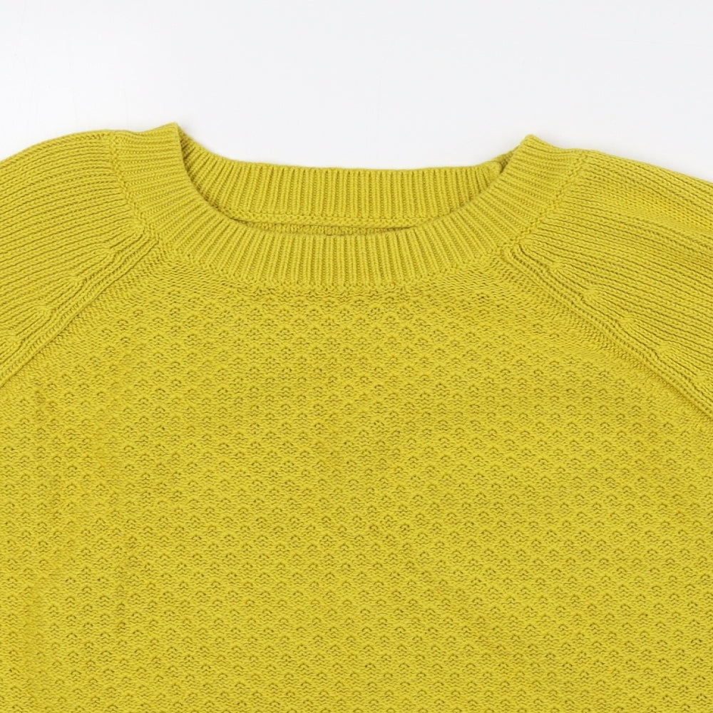 Papaya Womens Yellow Round Neck 100% Cotton Pullover Jumper Size 18