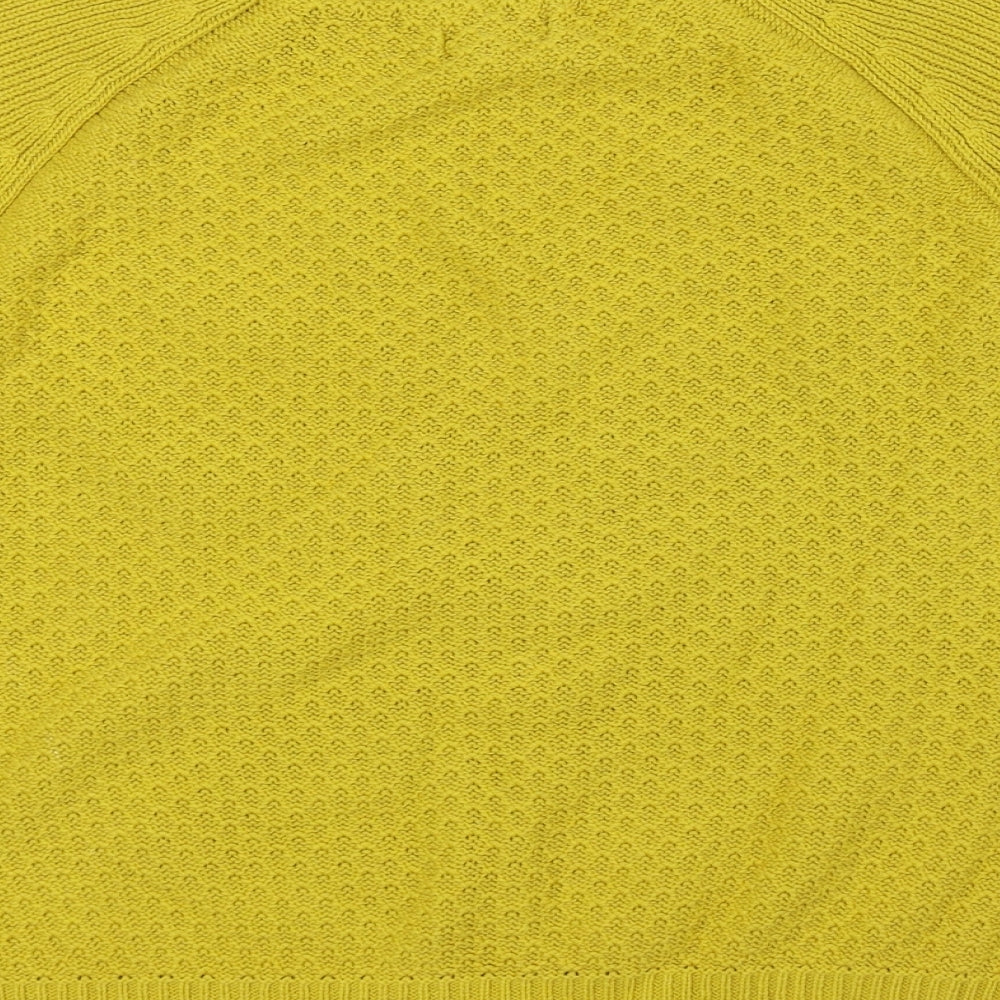 Papaya Womens Yellow Round Neck 100% Cotton Pullover Jumper Size 18