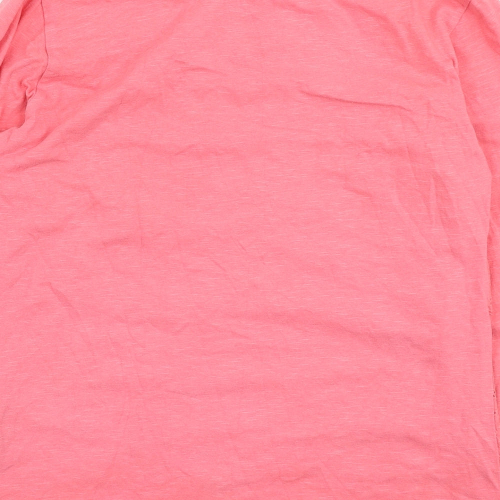 Beacan Cove Womens Pink Polyester Basic Blouse Size M Round Neck - Lace Front