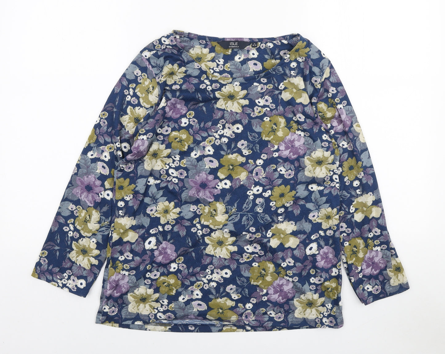 EWM Womens Multicoloured Floral Polyester Basic Blouse Size S Boat Neck