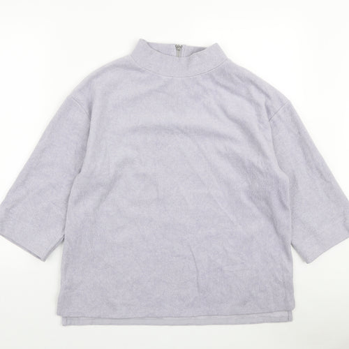 Nutmeg Womens Purple Polyester Pullover Sweatshirt Size 14 Zip