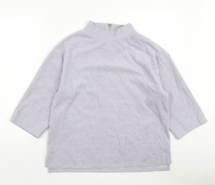 Nutmeg Womens Purple Polyester Pullover Sweatshirt Size 14 Zip