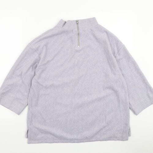 Nutmeg Womens Purple Polyester Pullover Sweatshirt Size 14 Zip