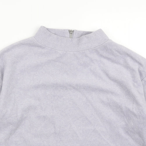 Nutmeg Womens Purple Polyester Pullover Sweatshirt Size 14 Zip