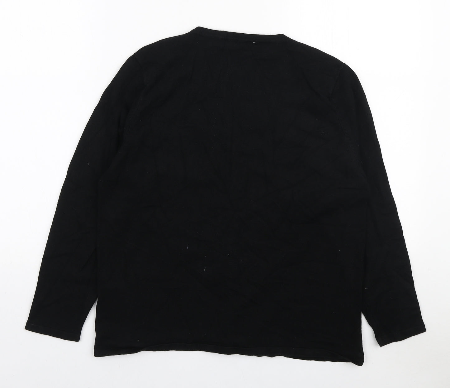 Inspire Collection Womens Black Round Neck Polyamide Cardigan Jumper Size L