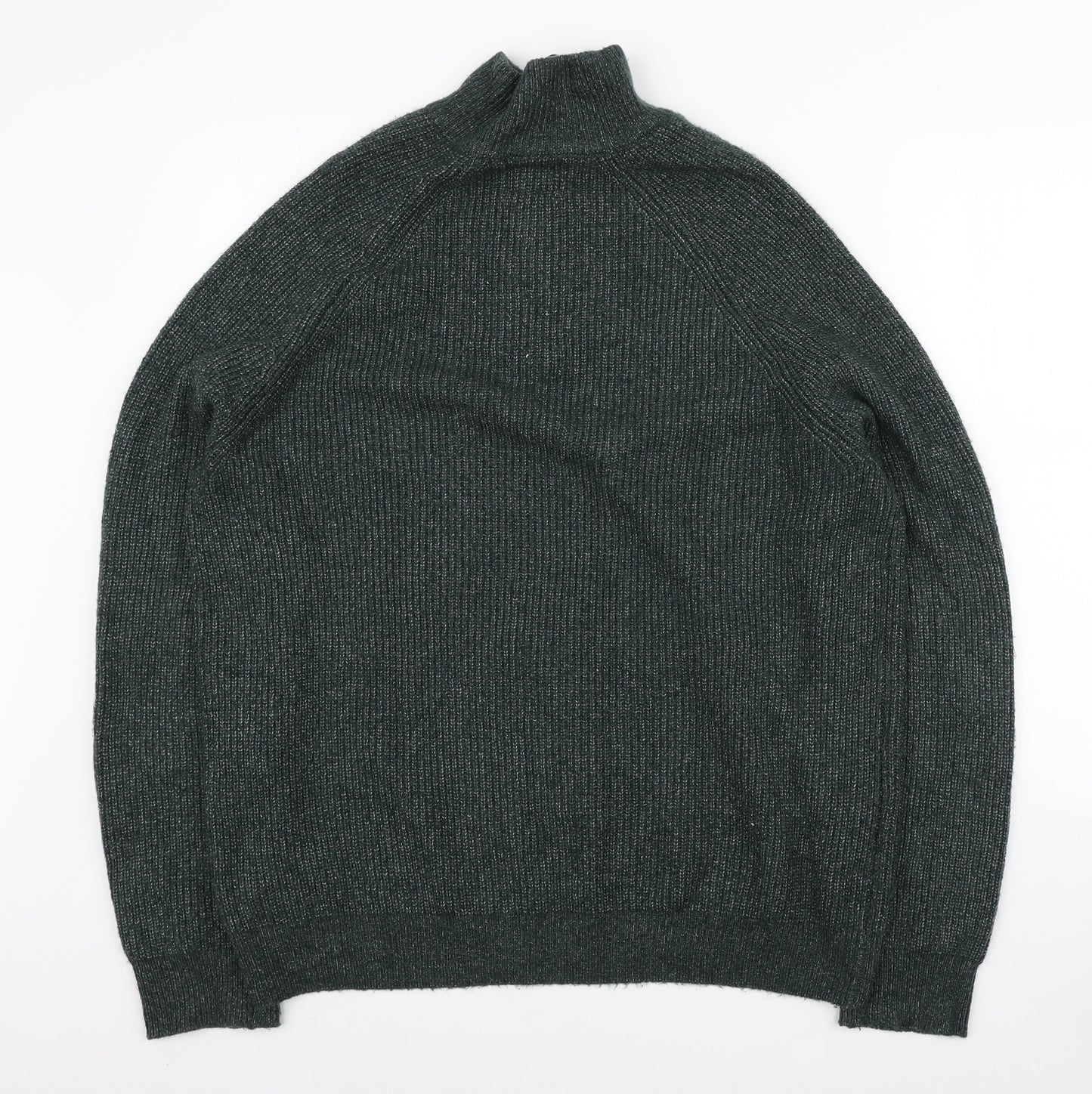 Marks and Spencer Mens Green High Neck Acrylic Pullover Jumper Size XL