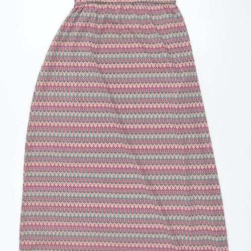 Preworn Womens Multicoloured Geometric Polyester Maxi Size M Halter Pullover