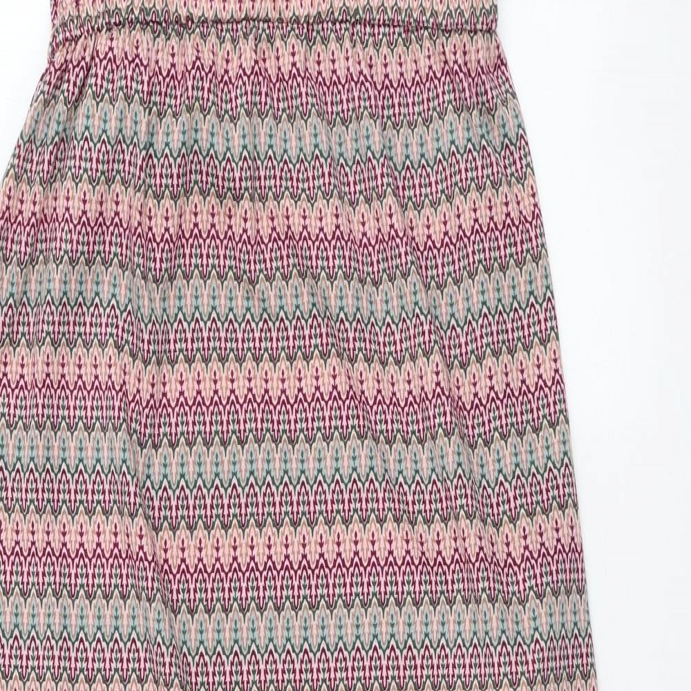 Preworn Womens Multicoloured Geometric Polyester Maxi Size M Halter Pullover