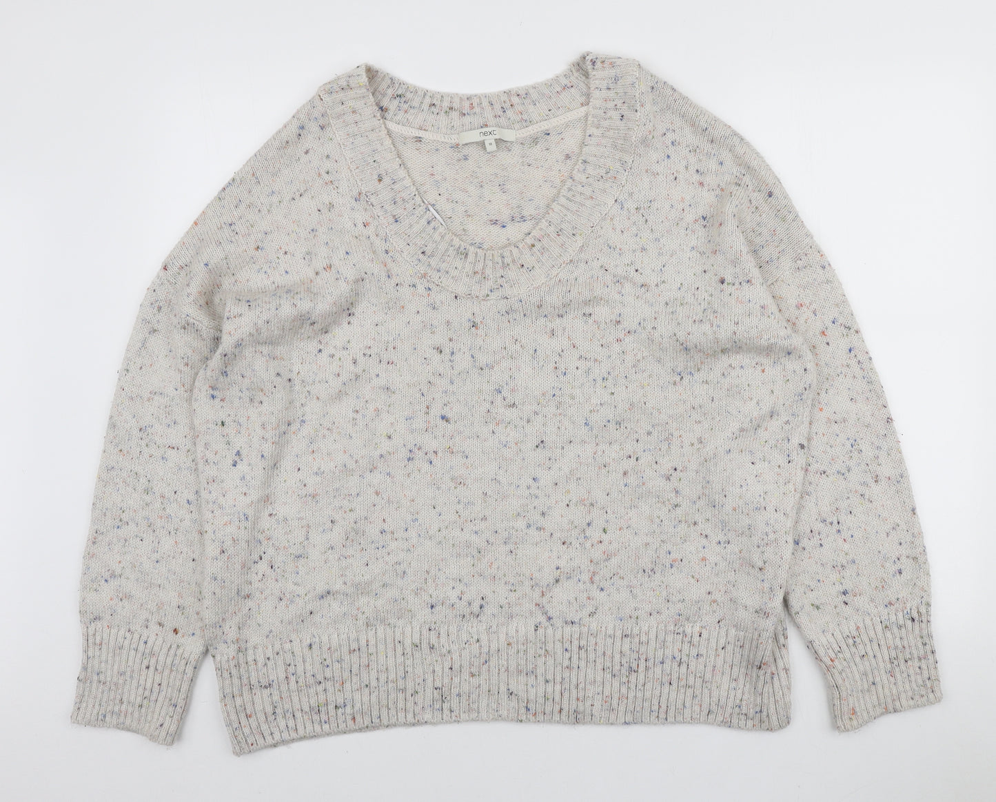 NEXT Womens Ivory Scoop Neck Acrylic Pullover Jumper Size 18