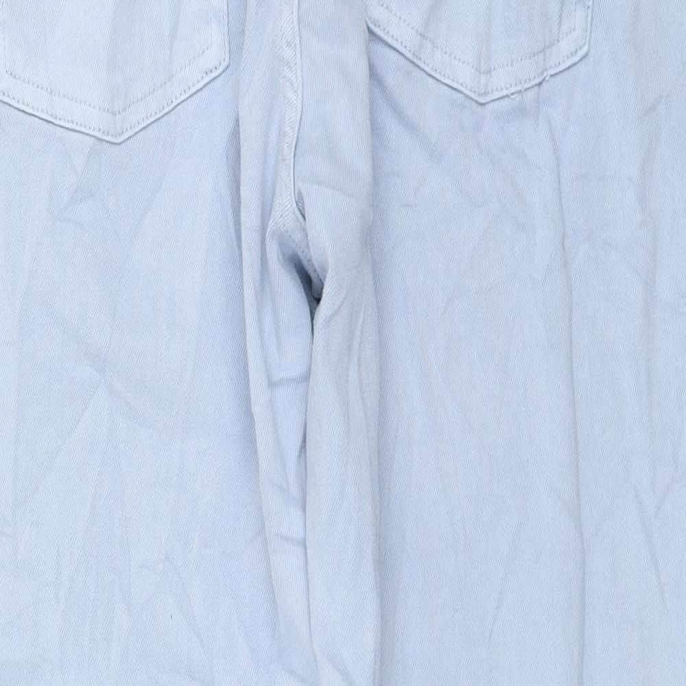 Marks and Spencer Womens Blue Cotton Mom Jeans Size 20 L25 in Regular Zip