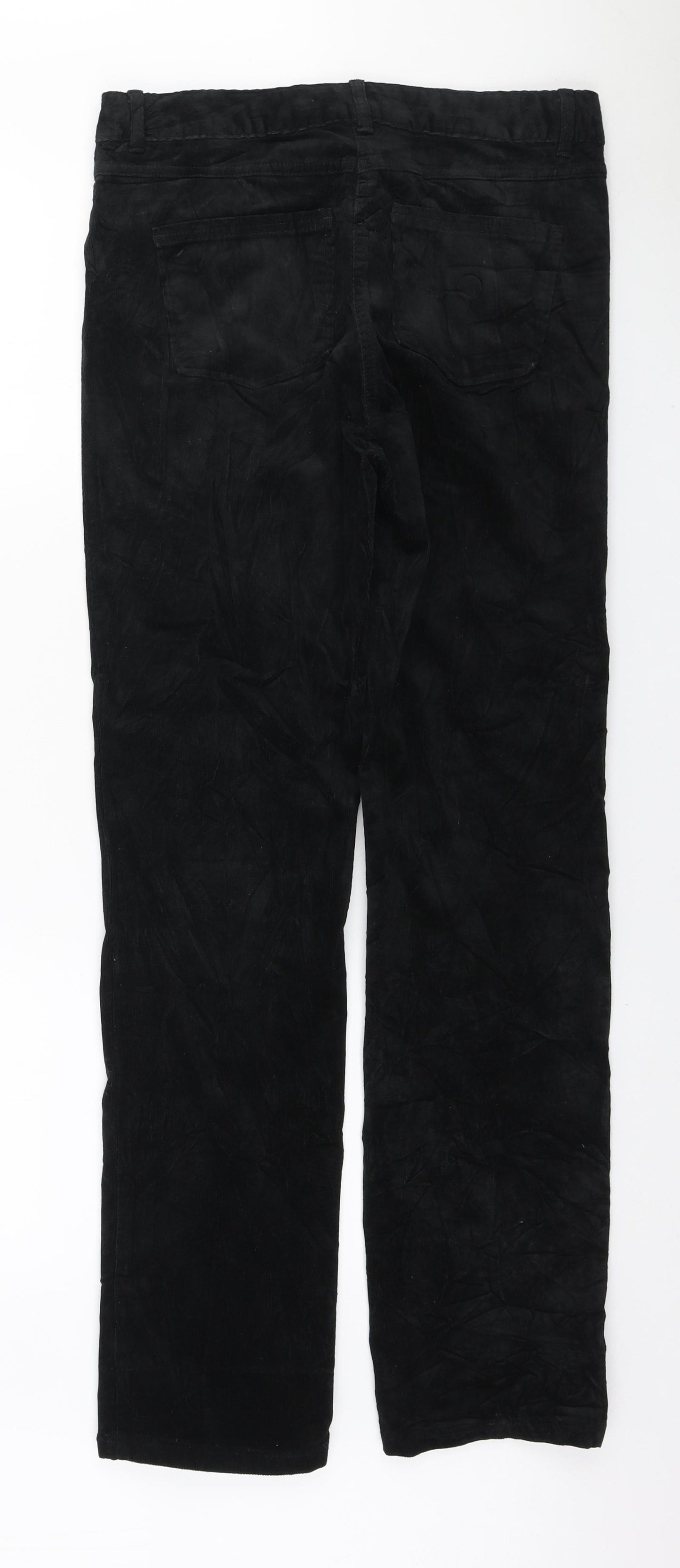 Marks and Spencer Womens Black Cotton Straight Jeans Size 10 L30 in Regular Zip