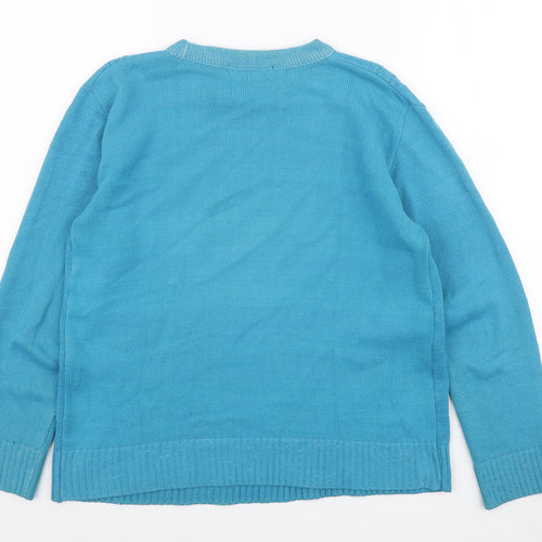 Pure & Natural Womens Blue Round Neck Acrylic Pullover Jumper Size S - Size S/M