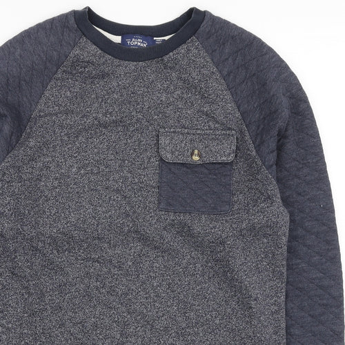 Topman Mens Blue Polyester Pullover Sweatshirt Size M