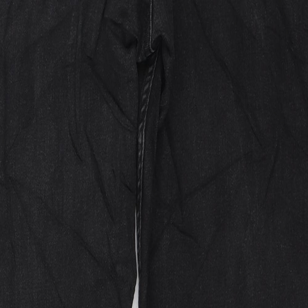 Marks and Spencer Womens Black Cotton Straight Jeans Size 16 L31 in Regular Zip