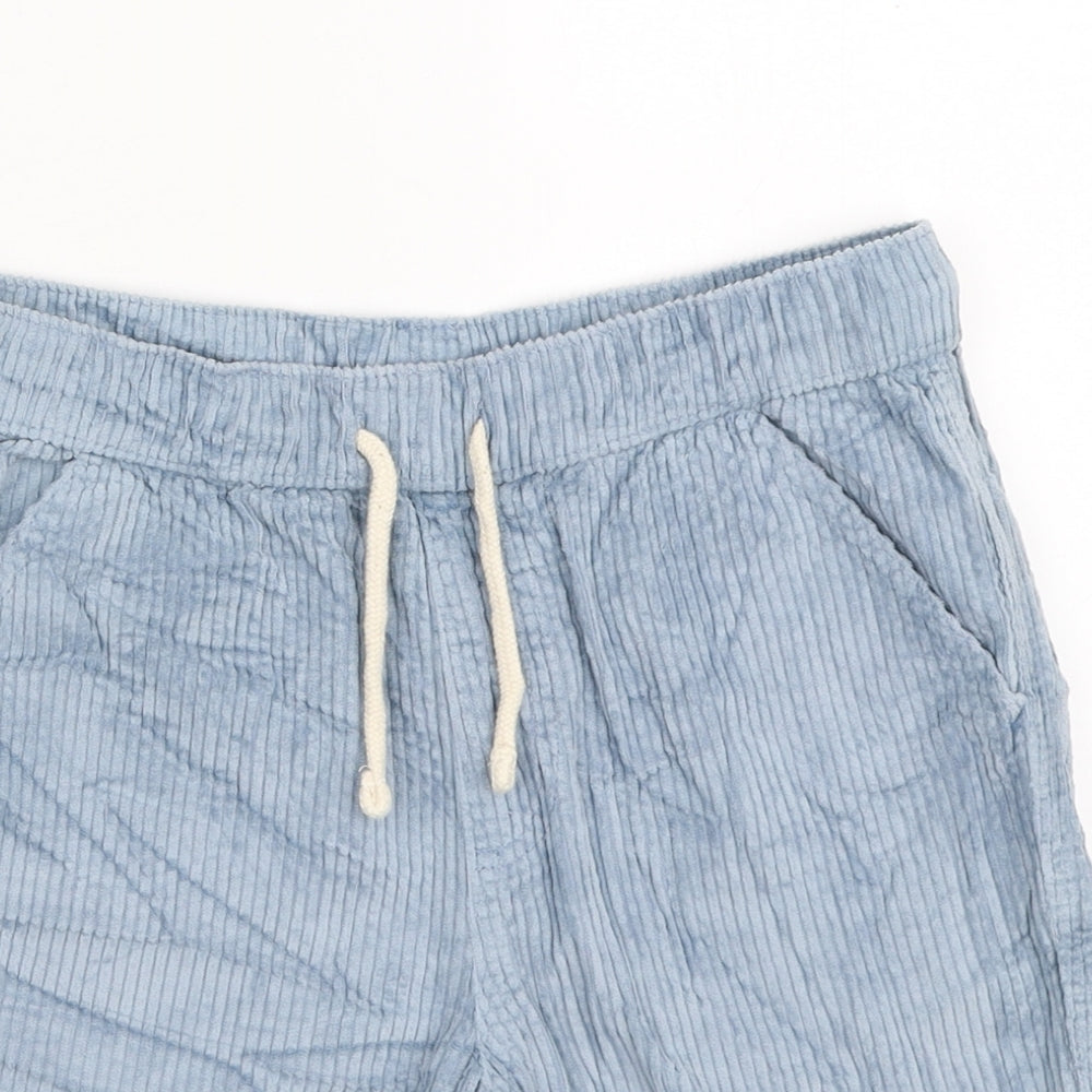 Marks and Spencer Boys Blue Cotton Sweat Shorts Size 11-12 Years Regular Drawstring