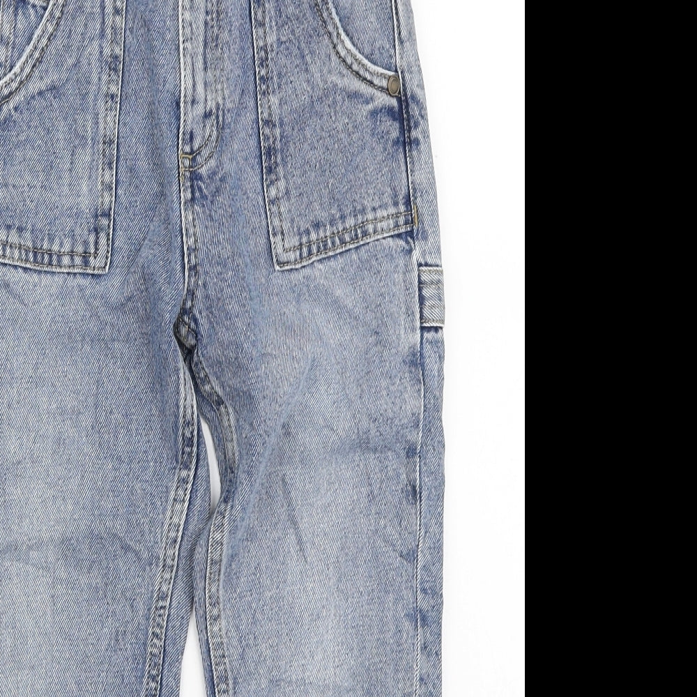 Marks and Spencer Boys Blue Cotton Boyfriend Jeans Size 6-7 Years Regular Zip