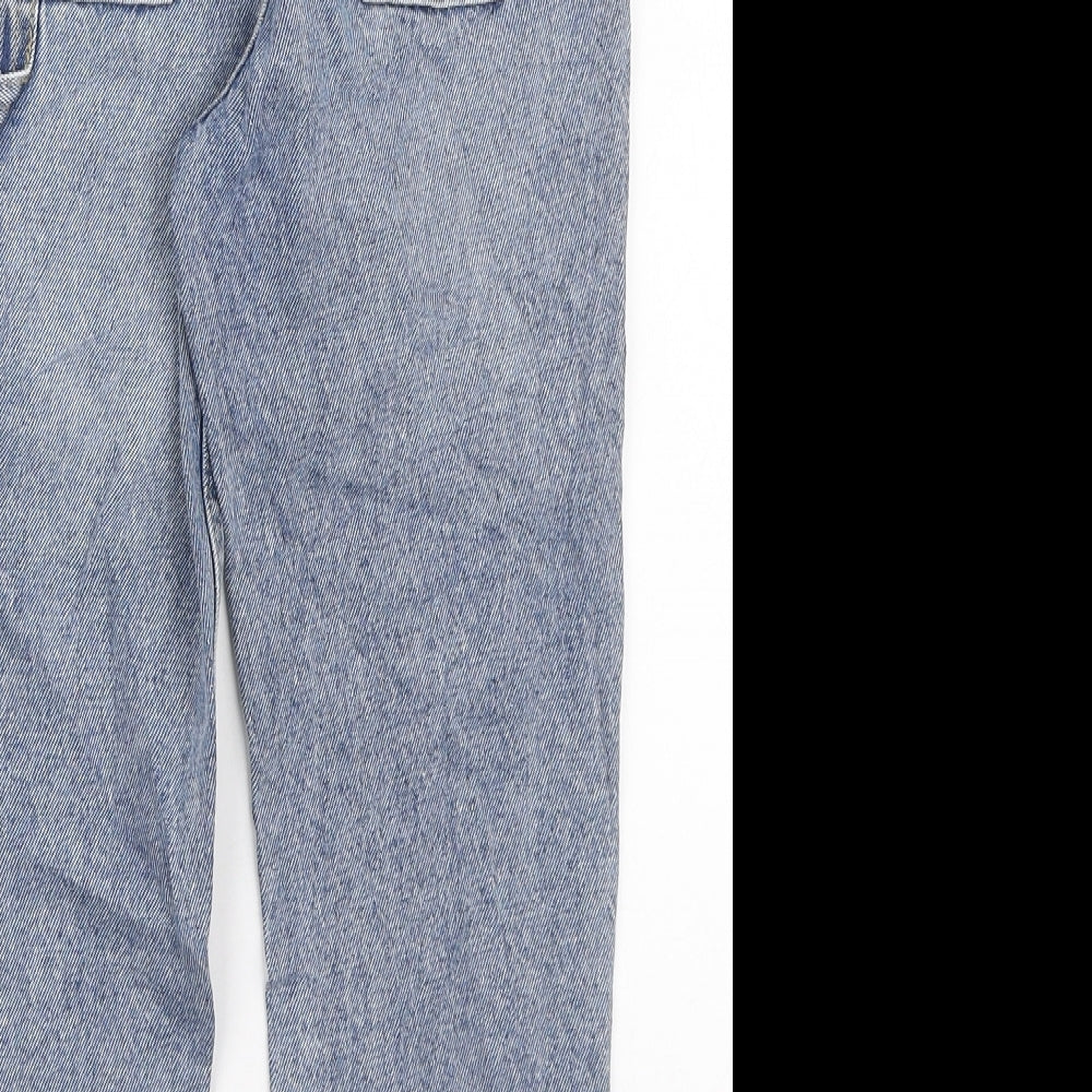 Marks and Spencer Boys Blue Cotton Boyfriend Jeans Size 6-7 Years Regular Zip
