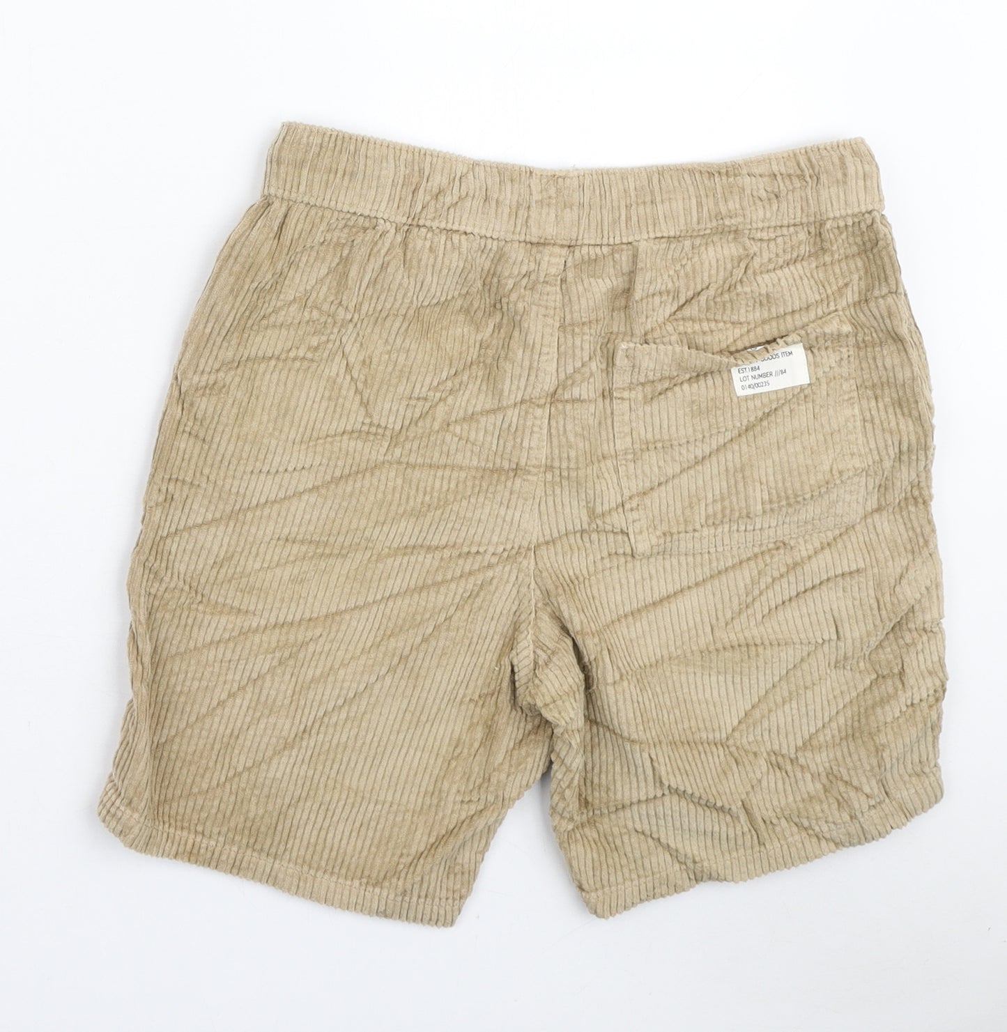 Marks and Spencer Boys Brown Cotton Sweat Shorts Size 10-11 Years Regular Drawstring