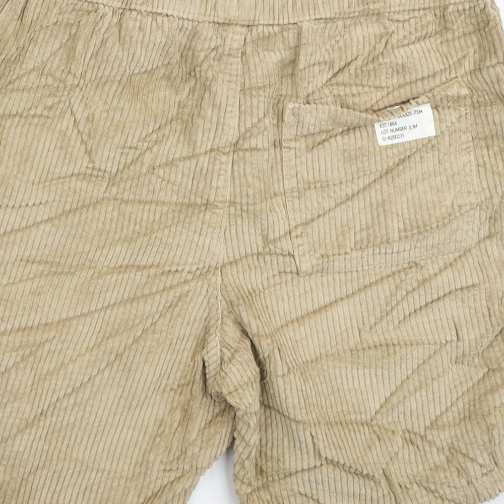 Marks and Spencer Boys Brown Cotton Sweat Shorts Size 10-11 Years Regular Drawstring