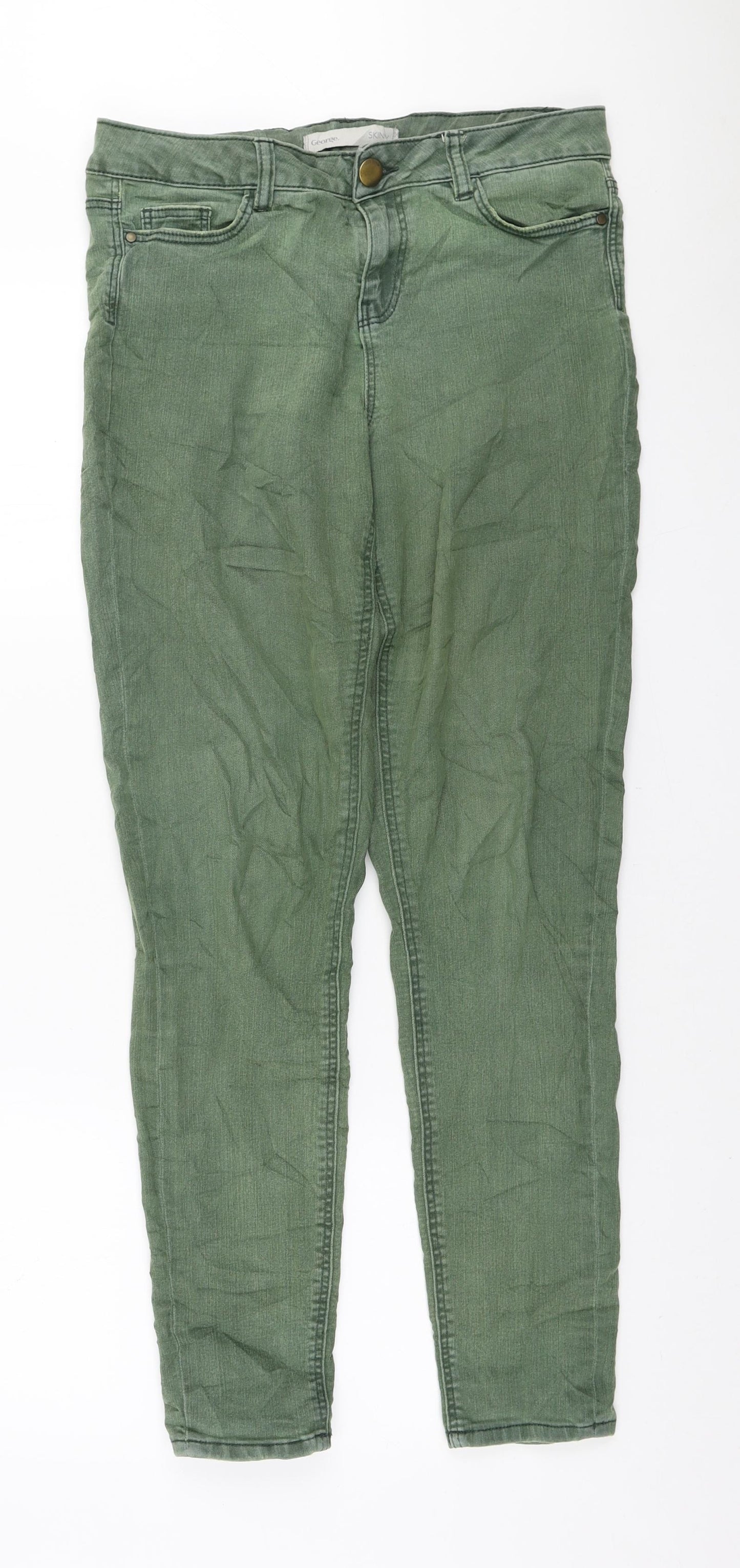George Womens Green Polyester Skinny Jeans Size 10 L29 in Regular Zip