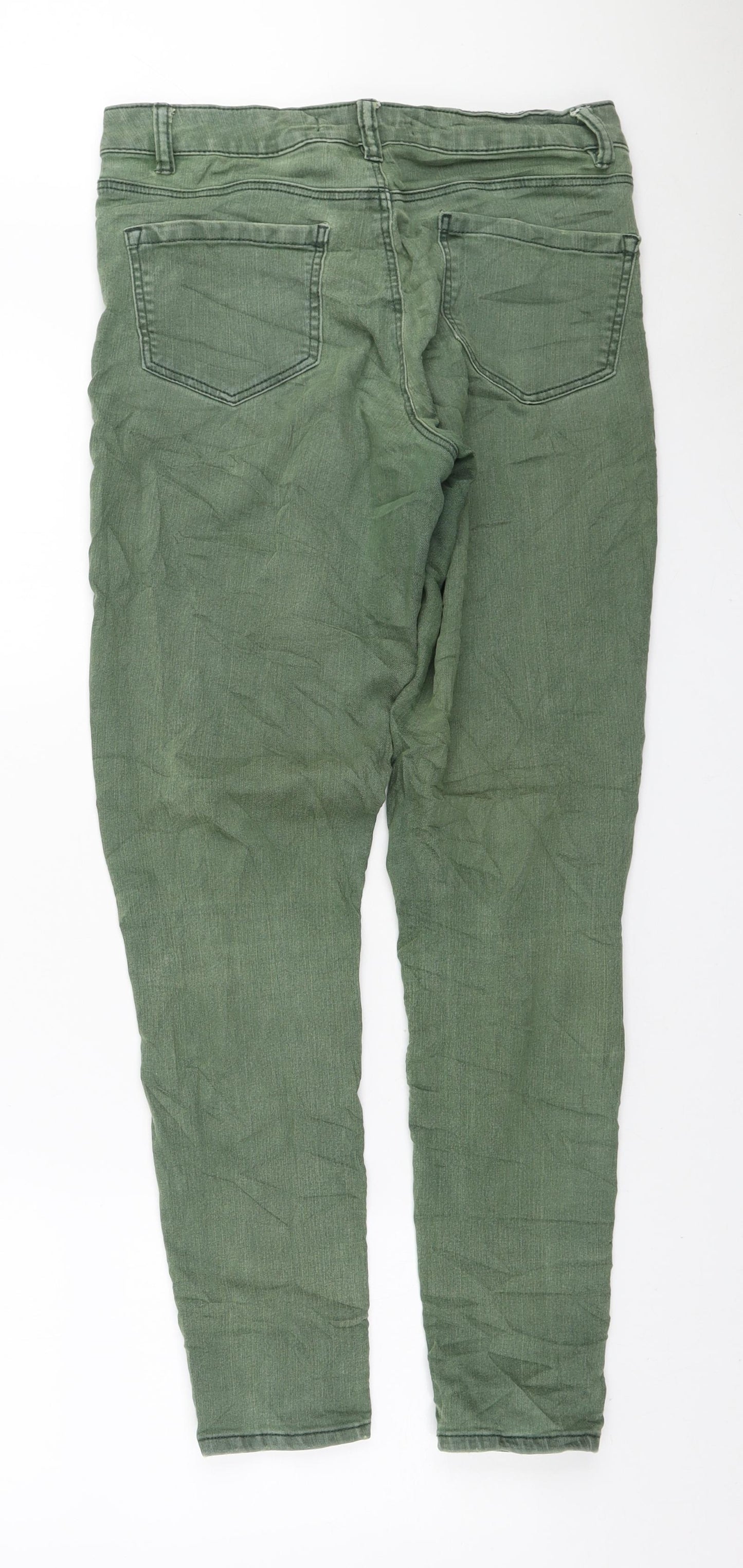 George Womens Green Polyester Skinny Jeans Size 10 L29 in Regular Zip