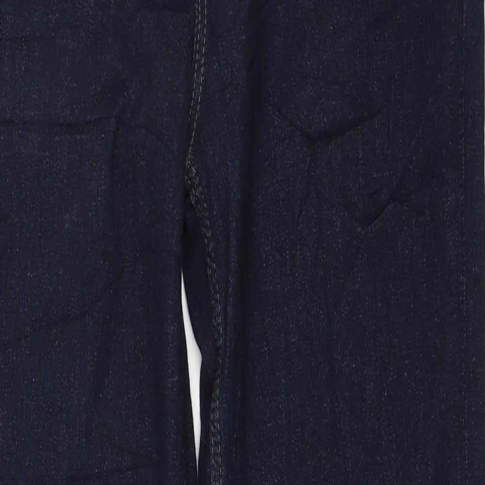 Marks and Spencer Womens Blue Polyester Straight Jeans Size 12 L28 in Regular Zip