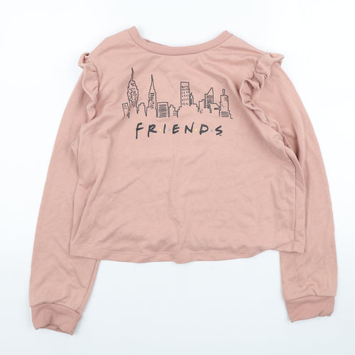 Disney Womens Pink Polyester Pullover Sweatshirt Size 12 Pullover - Friends
