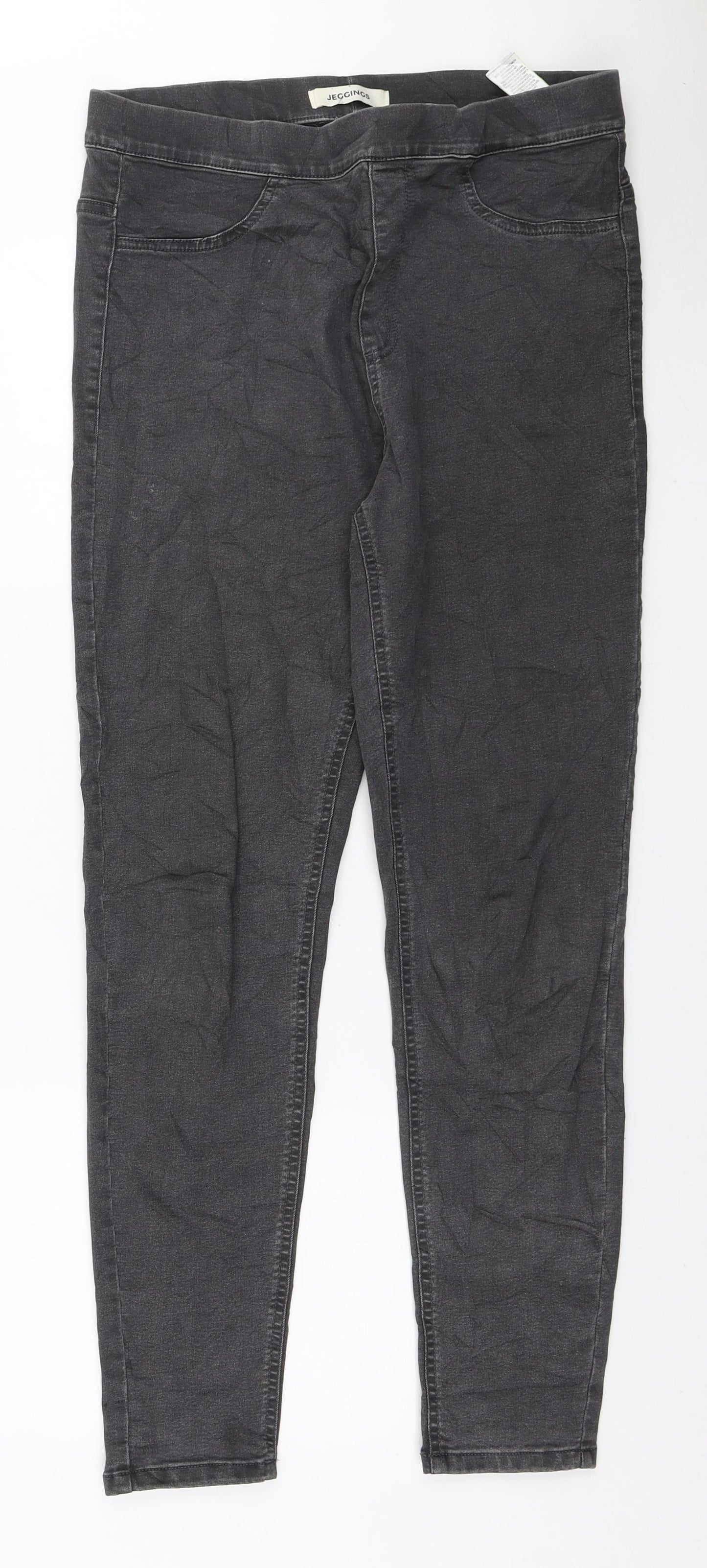 Marks and Spencer Womens Grey Polyester Jegging Jeans Size 12 L26 in Regular