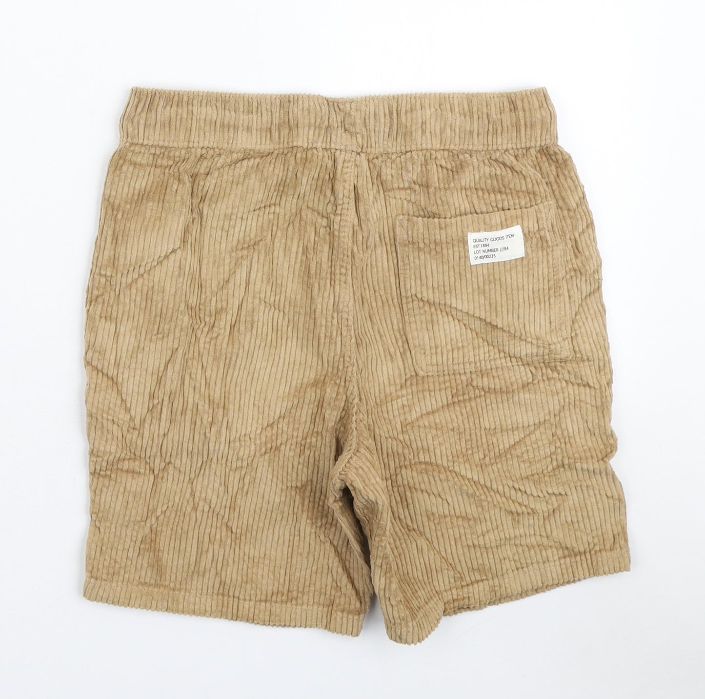 Marks and Spencer Boys Brown Cotton Sweat Shorts Size 9-10 Years Regular Drawstring