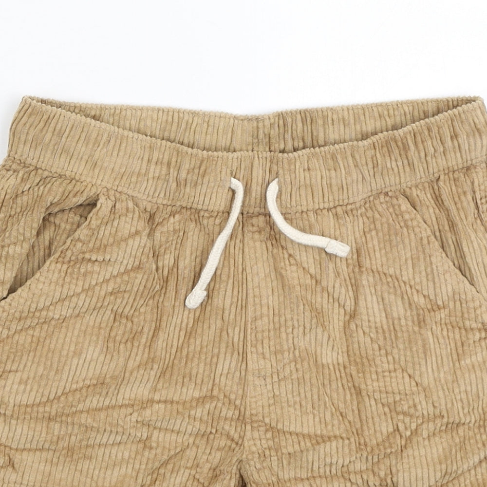 Marks and Spencer Boys Brown Cotton Sweat Shorts Size 9-10 Years Regular Drawstring