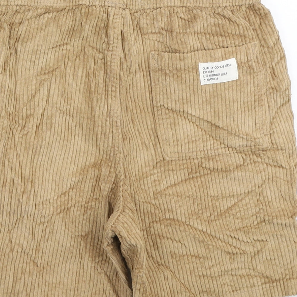 Marks and Spencer Boys Brown Cotton Sweat Shorts Size 9-10 Years Regular Drawstring