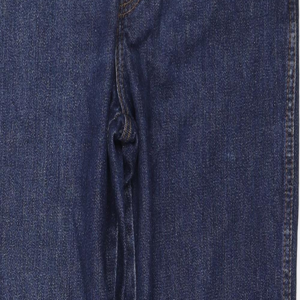 Wrangler Mens Blue Cotton Straight Jeans Size 30 in L30 in Regular Zip