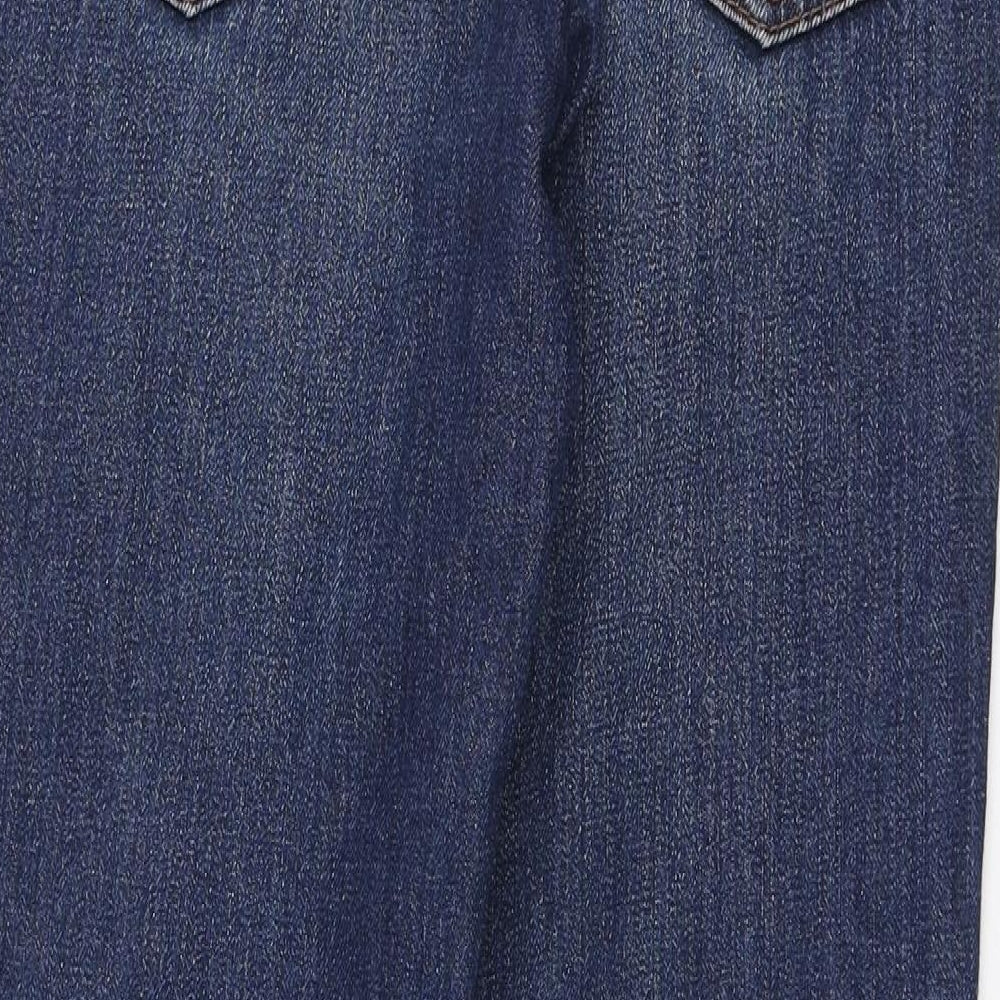 Wrangler Mens Blue Cotton Straight Jeans Size 30 in L30 in Regular Zip