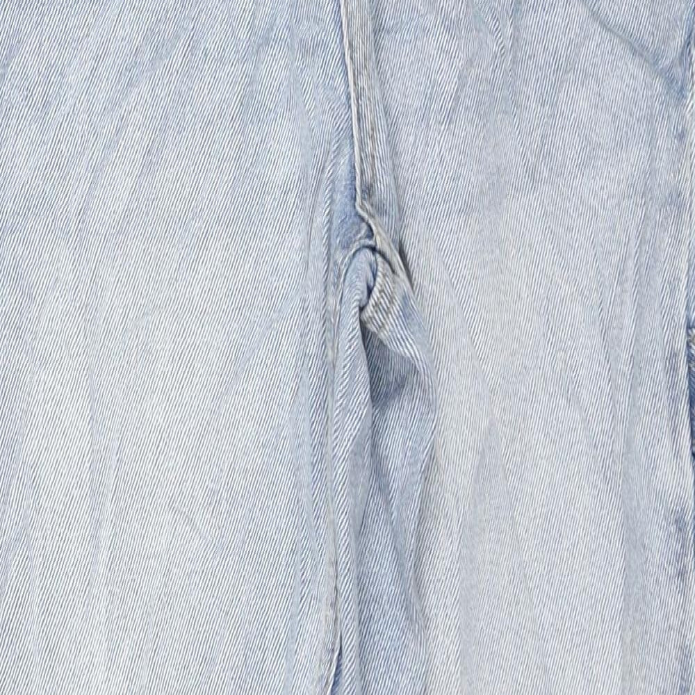 Marks and Spencer Boys Blue Cotton Straight Jeans Size 11-12 Years Zip - Cargo style