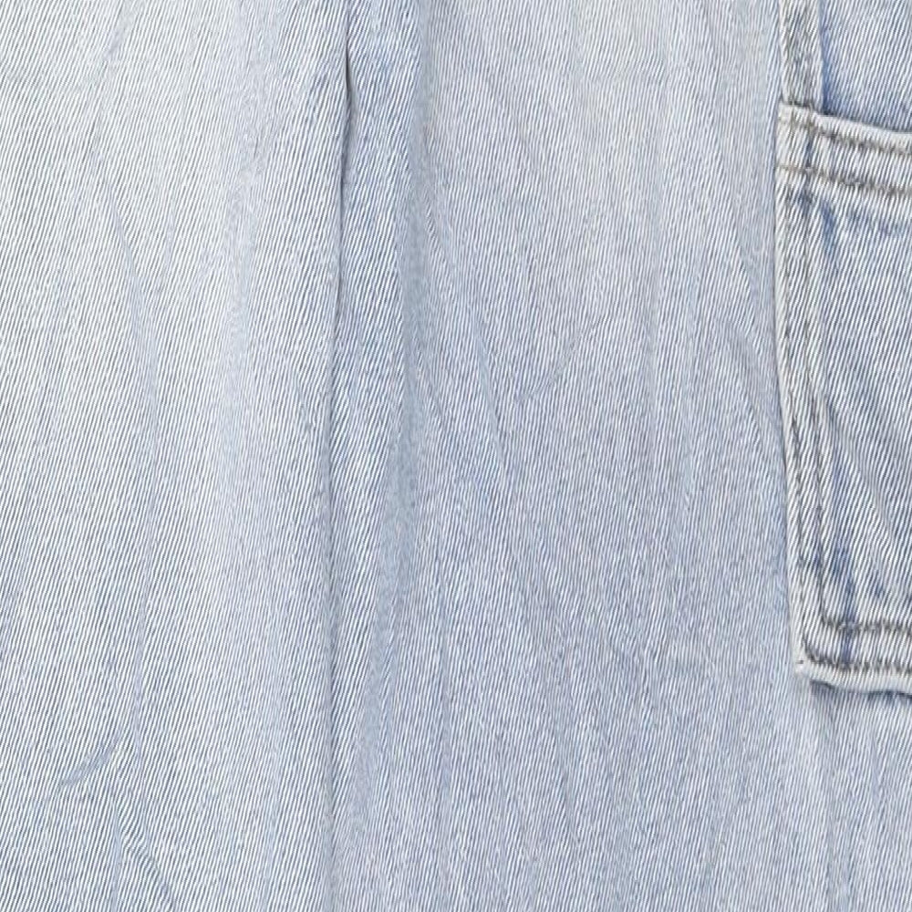 Marks and Spencer Boys Blue Cotton Straight Jeans Size 11-12 Years Zip - Cargo style