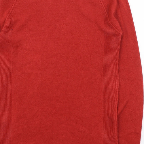 Primark Womens Red Round Neck Acrylic Pullover Jumper Size 2XS