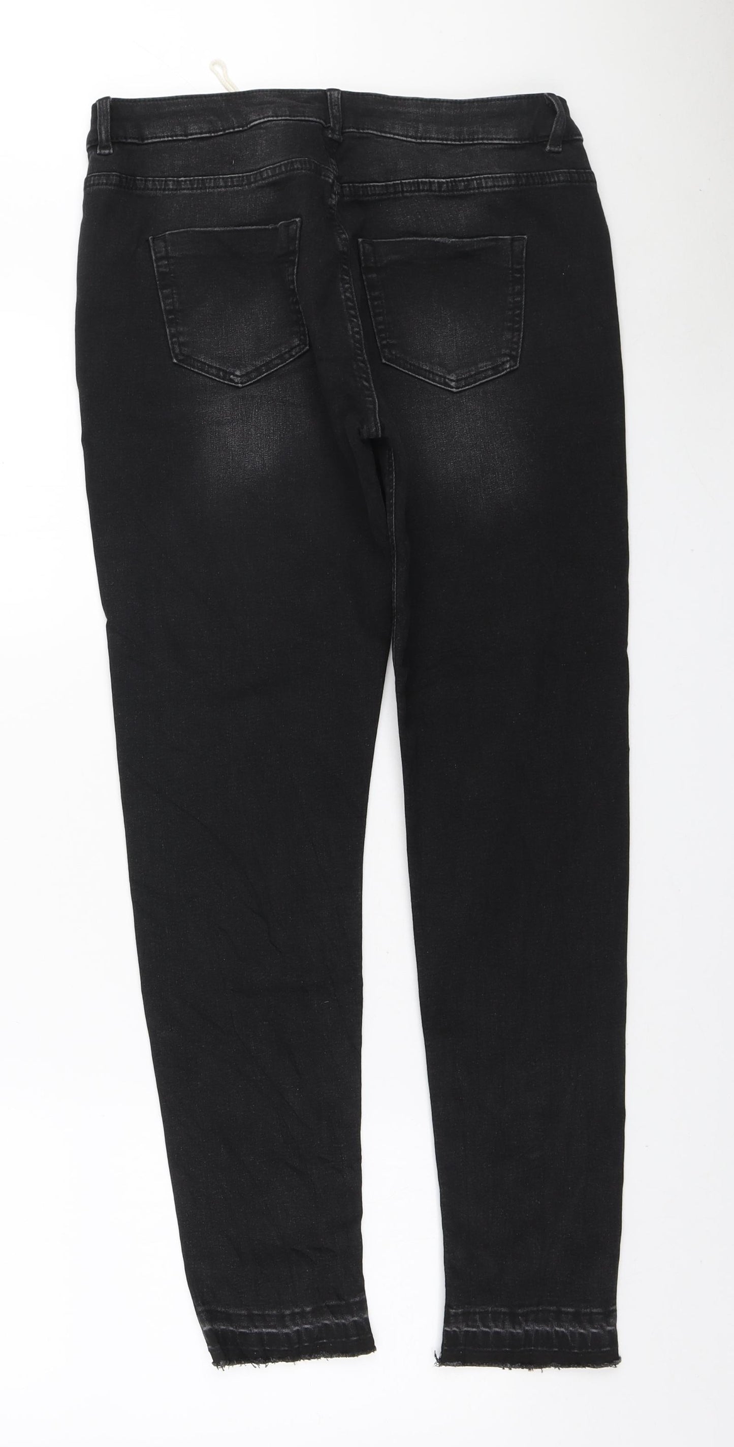 Marks and Spencer Girls Black Polyester Skinny Jeans Size 15-16 Years Regular Zip