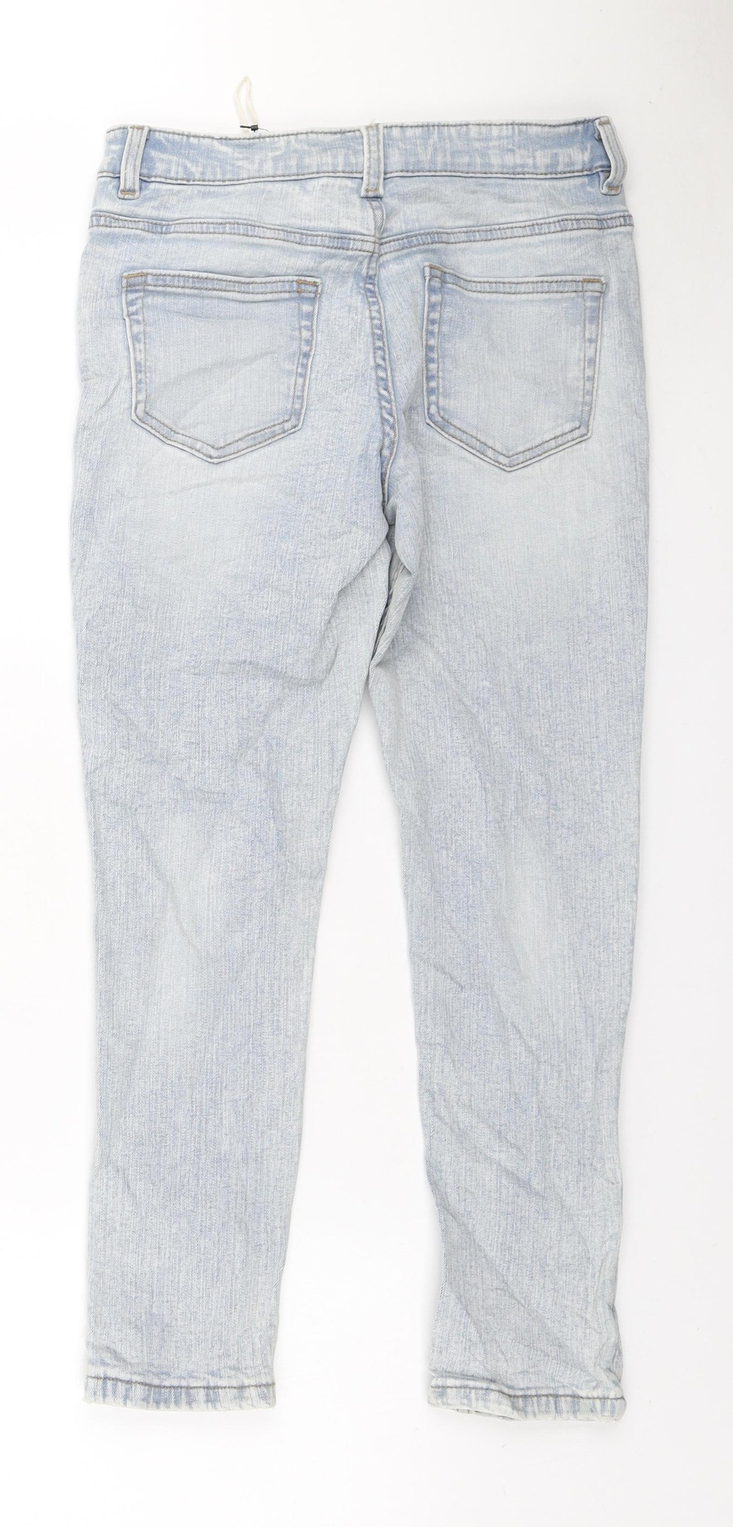 Marks and Spencer Boys Blue Cotton Skinny Jeans Size 9-10 Years Regular Zip