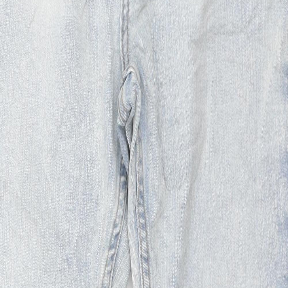 Marks and Spencer Boys Blue Cotton Skinny Jeans Size 9-10 Years Regular Zip