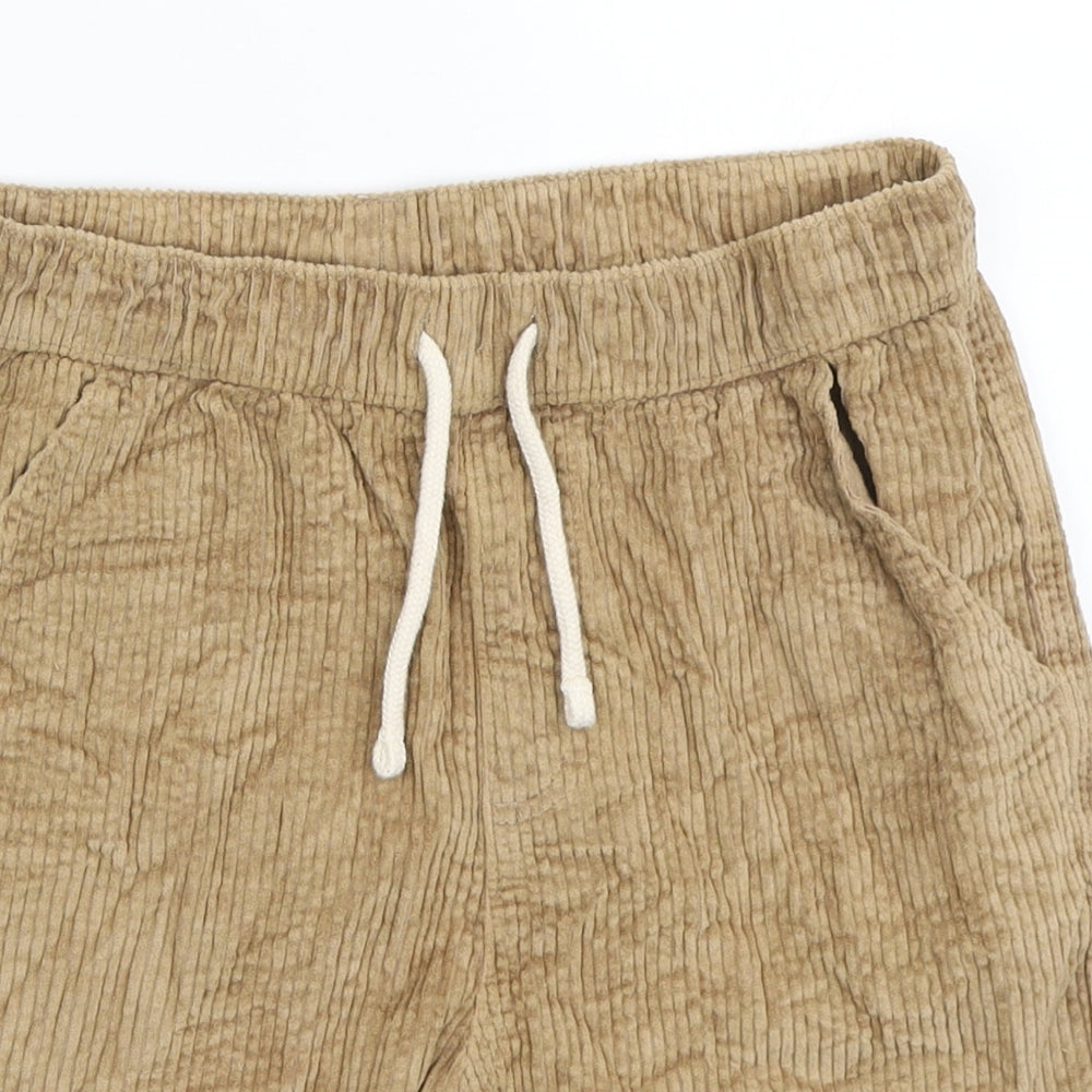 Marks and Spencer Boys Brown Cotton Sweat Shorts Size 12-13 Years Regular Drawstring