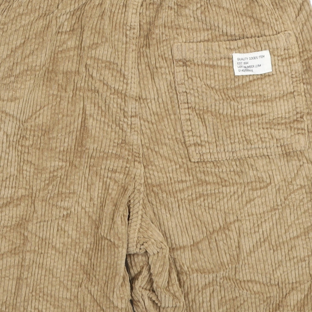 Marks and Spencer Boys Brown Cotton Sweat Shorts Size 12-13 Years Regular Drawstring