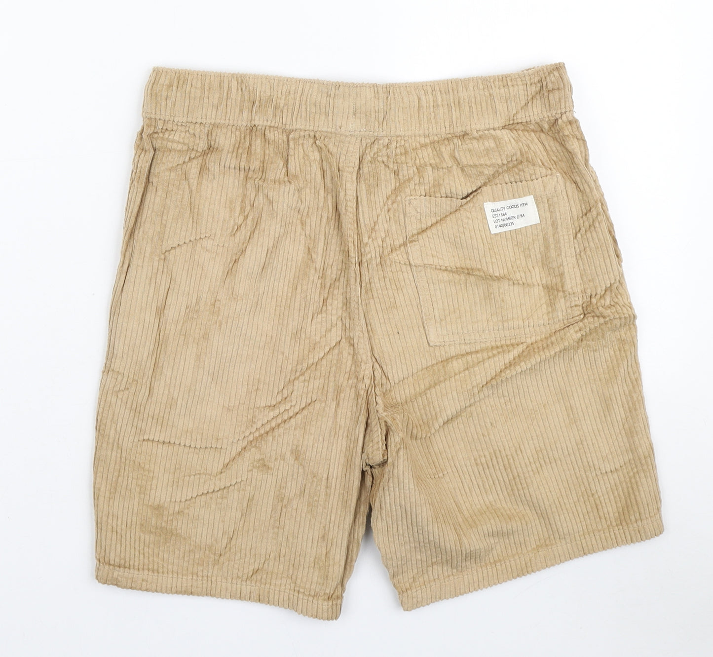 Marks and Spencer Boys Brown Cotton Sweat Shorts Size 11-12 Years Regular Drawstring