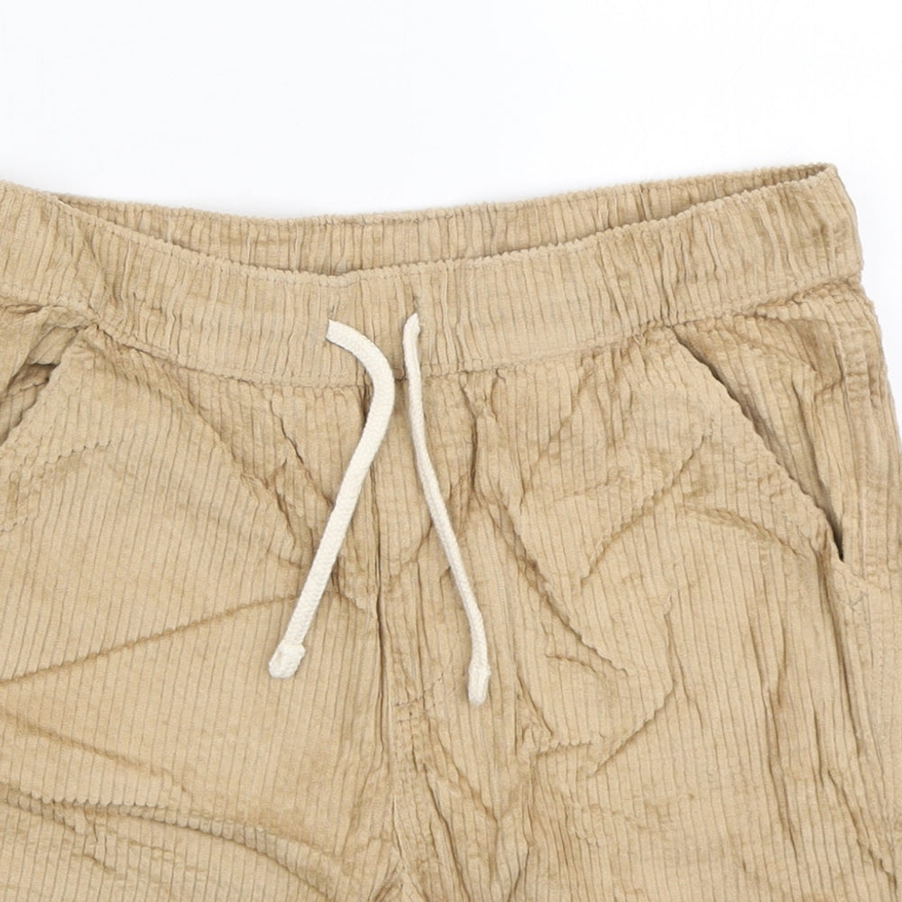 Marks and Spencer Boys Brown Cotton Sweat Shorts Size 11-12 Years Regular Drawstring