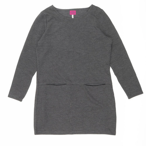 George Womens Grey Polyester Sheath Size 14 Round Neck Pullover