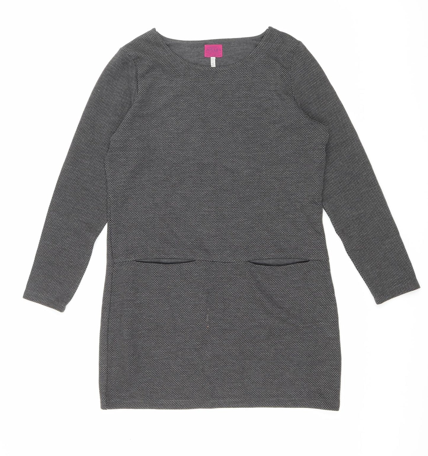 George Womens Grey Polyester Sheath Size 14 Round Neck Pullover
