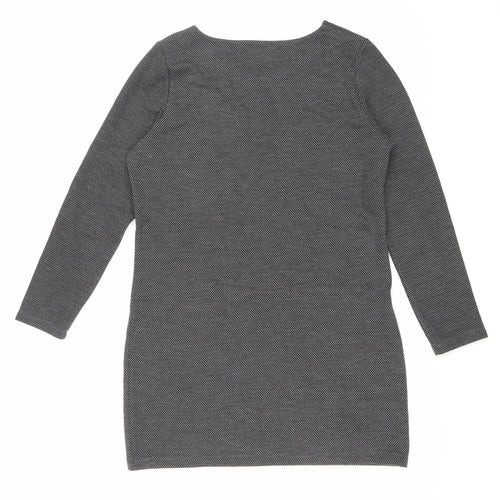 George Womens Grey Polyester Sheath Size 14 Round Neck Pullover