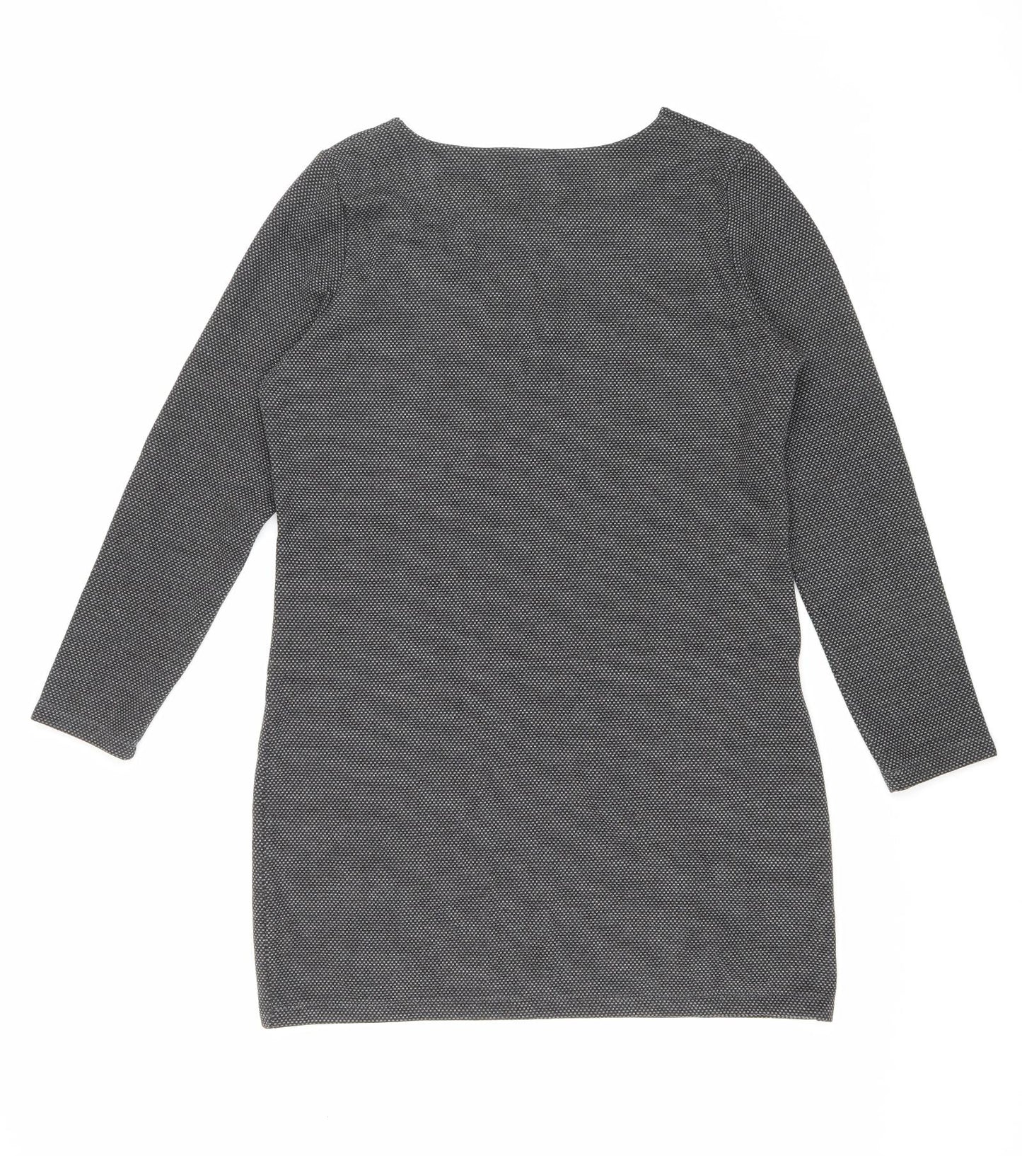 George Womens Grey Polyester Sheath Size 14 Round Neck Pullover
