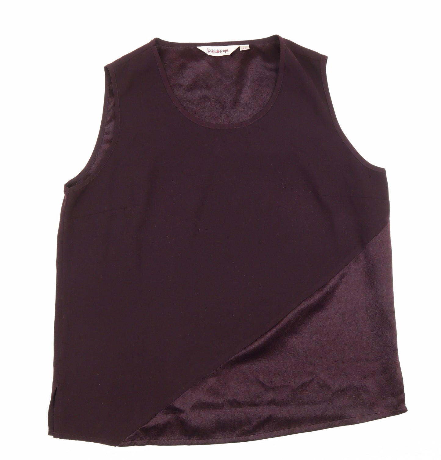 Kaleidoscope Womens Purple Polyester Basic Tank Size 20 Scoop Neck