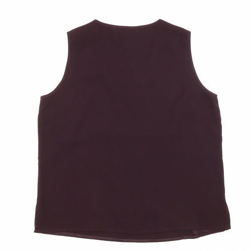 Kaleidoscope Womens Purple Polyester Basic Tank Size 20 Scoop Neck