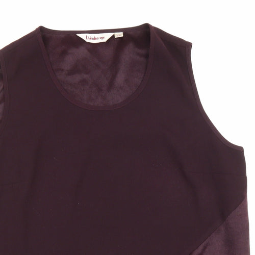 Kaleidoscope Womens Purple Polyester Basic Tank Size 20 Scoop Neck